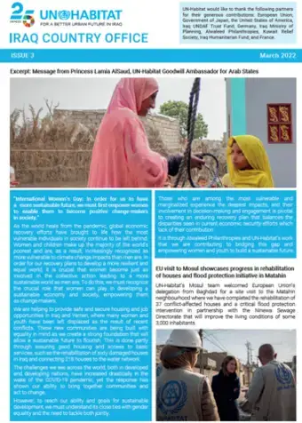 UN-Habitat Iraq Newsletter – March 2022 (English)